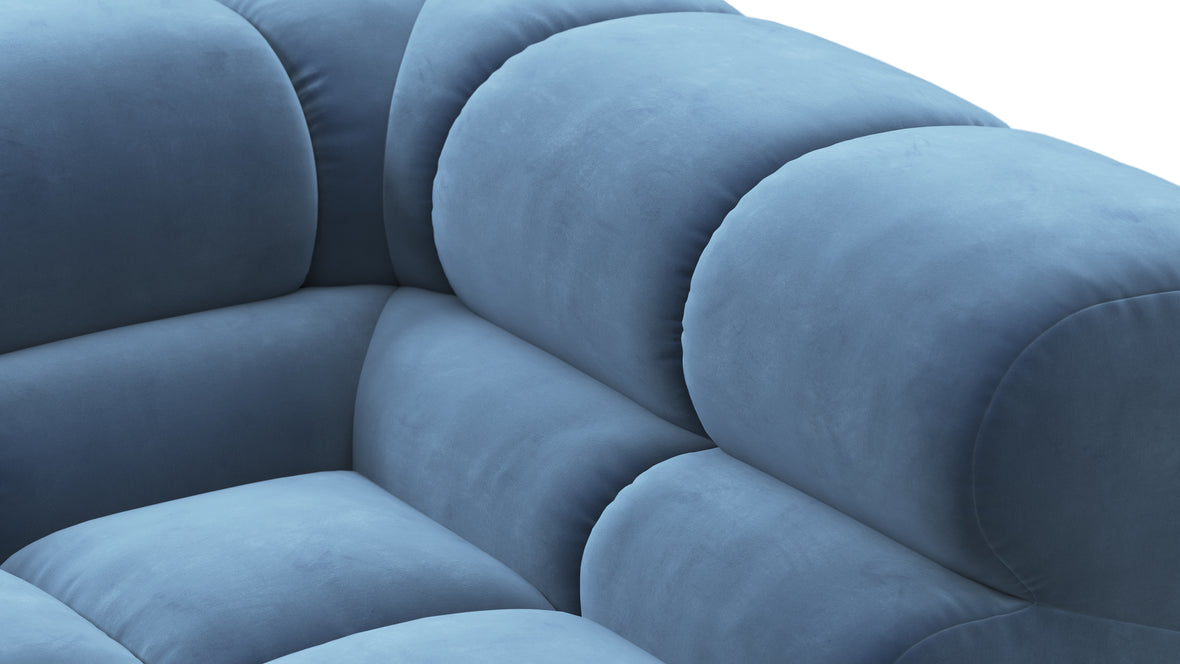 Tufted - Tufted Module, Large Right Corner, Aegean Blue Velvet