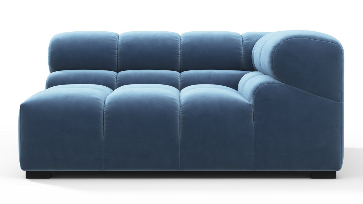 Tufted - Tufted Module, Large Right Corner, Aegean Blue Velvet