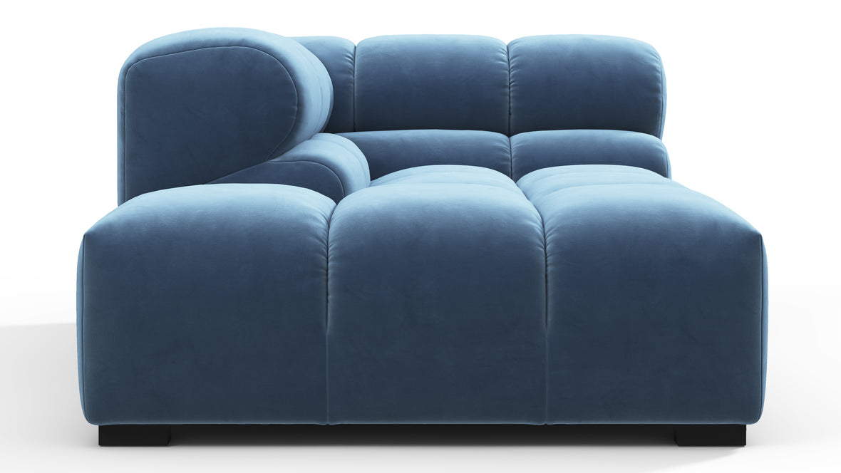 Tufted - Tufted Module, Left Corner Half, Aegean Blue Velvet