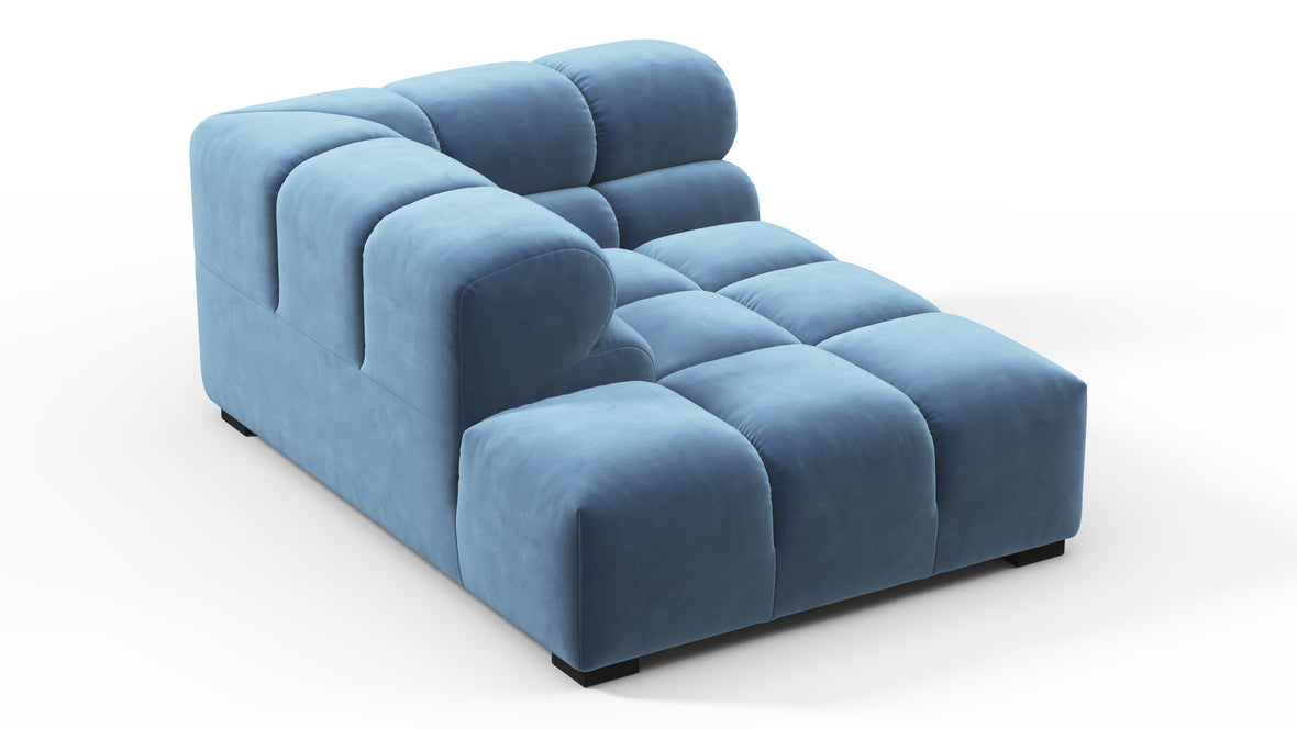 Tufted - Tufted Module, Left Corner Half, Aegean Blue Velvet