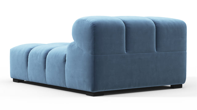 Tufted - Tufted Module, Left Corner Half, Aegean Blue Velvet