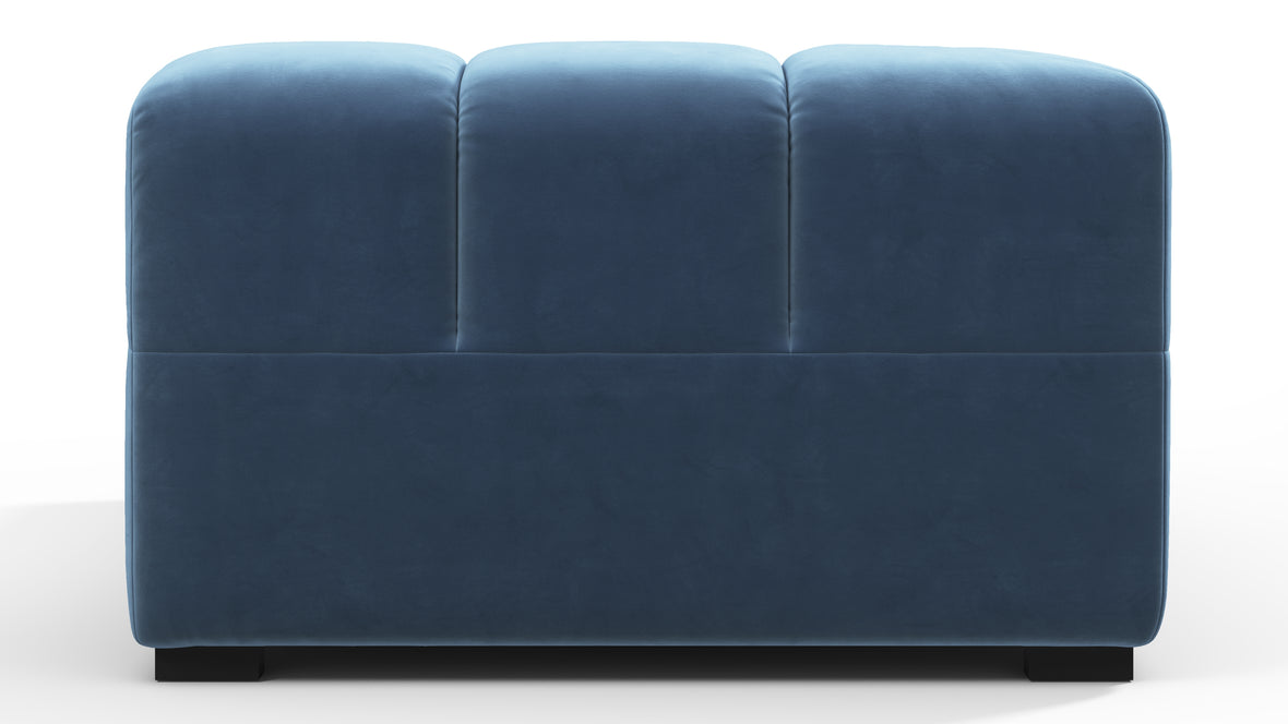 Tufted - Tufted Module, Left Corner Half, Aegean Blue Velvet