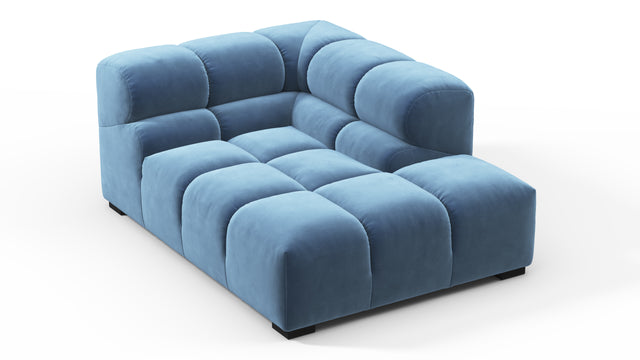 Tufted - Tufted Module, Right Corner Half, Aegean Blue Velvet