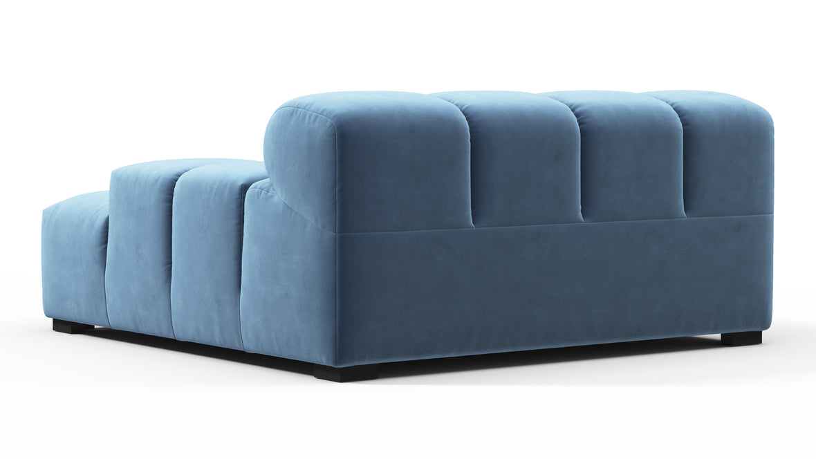 Tufted - Tufted Module, Deep Large Right Arm, Aegean Blue Velvet