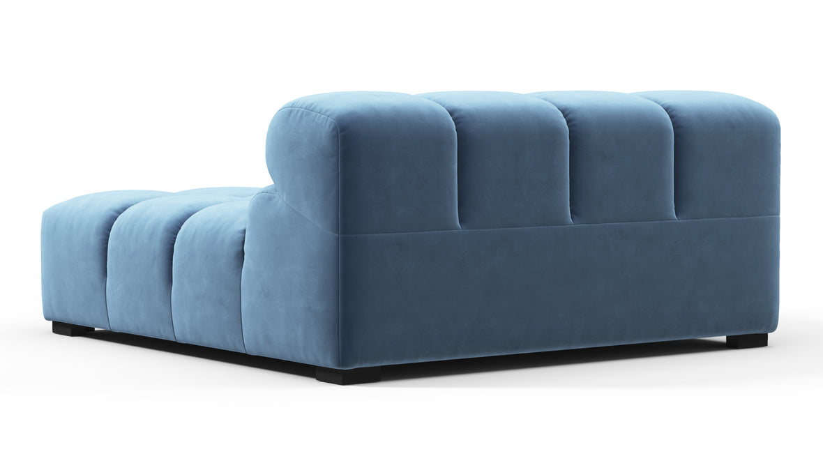 Tufted - Tufted Module, Deep Large Right Arm, Aegean Blue Velvet