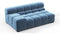 Tufted - Tufted Module, Extra Large Left Arm, Aegean Blue Velvet