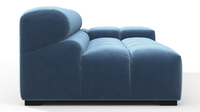 Tufted - Tufted Module, Extra Large Right Arm, Aegean Blue Velvet