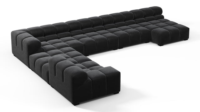 Tufted - Tufted Sectional, Extra Large Left Corner, Black Velvet