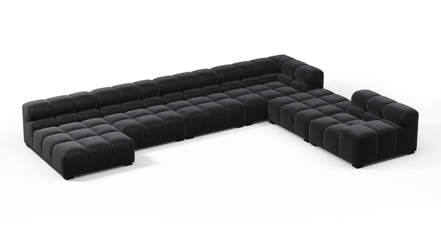 Tufted - Tufted Sectional, Extra Large Right Corner, Black Velvet