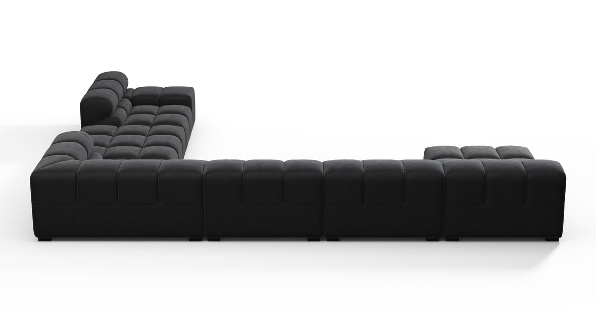 Tufted - Tufted Sectional, Extra Large Right Corner, Black Velvet