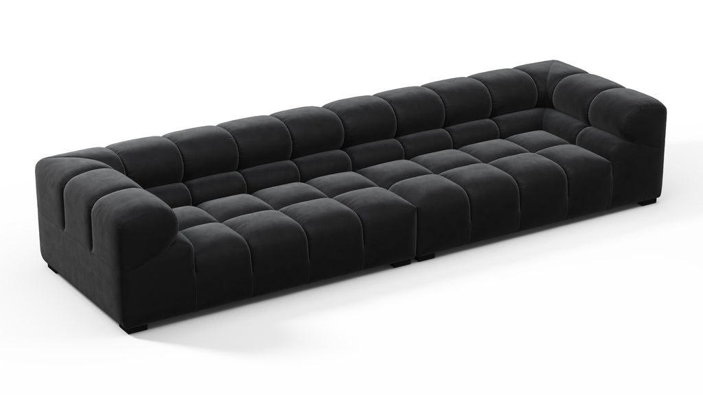 Tufted Sectional, Extra Large Sofa, Black Velvet | Interior Icons