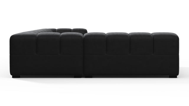 Tufted - Tufted Sectional, Left Corner, Black Velvet