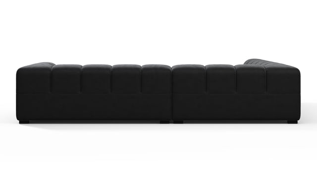 Tufted - Tufted Sectional, Left Corner, Black Velvet