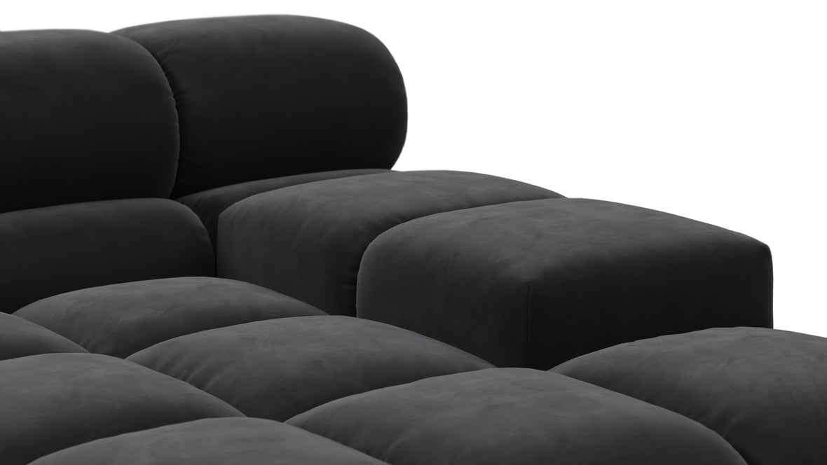 Tufted - Tufted Sectional, Right Corner, Black Velvet