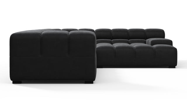 Tufted - Tufted Sectional, Right Corner, Black Velvet