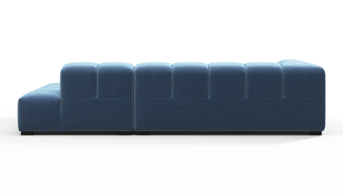 Tufted - Tufted Sectional, Small L, Right, Aegean Blue Velvet