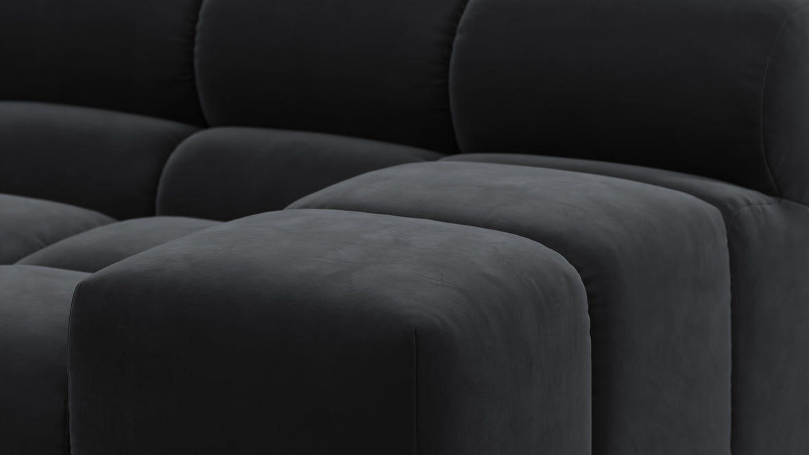 Tufted - Tufted Sectional, Small, Right Chaise, Black Velvet