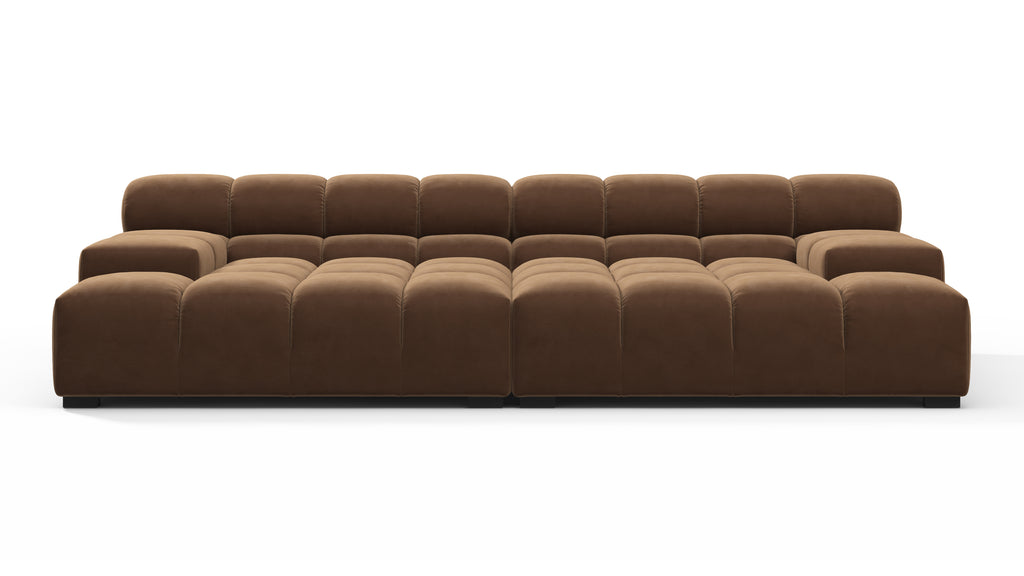 Tufted Sectional, Extra Deep Sofa, Mocha Velvet | Interior Icons