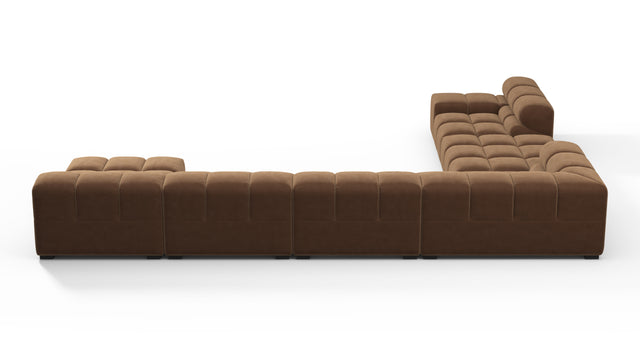 Tufted - Tufted Sectional, Extra Large Left Corner, Mocha Velvet