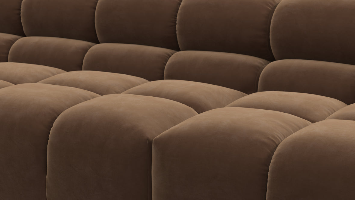 Tufted - Tufted Sectional, Extra Large Right Corner, Mocha Velvet