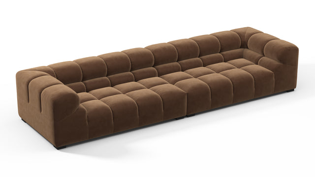 Tufted - Tufted Sectional, Extra Large Sofa, Mocha Velvet