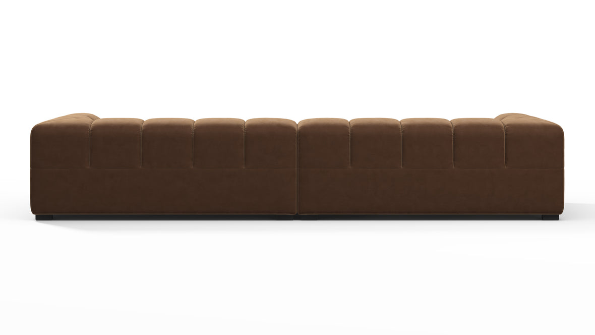 Tufted - Tufted Sectional, Extra Large Sofa, Mocha Velvet