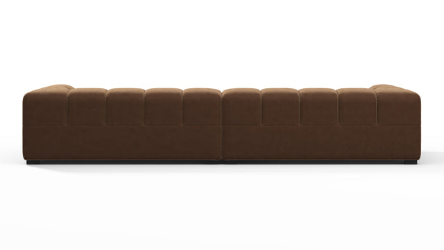 Tufted - Tufted Sectional, Extra Large Sofa, Mocha Velvet