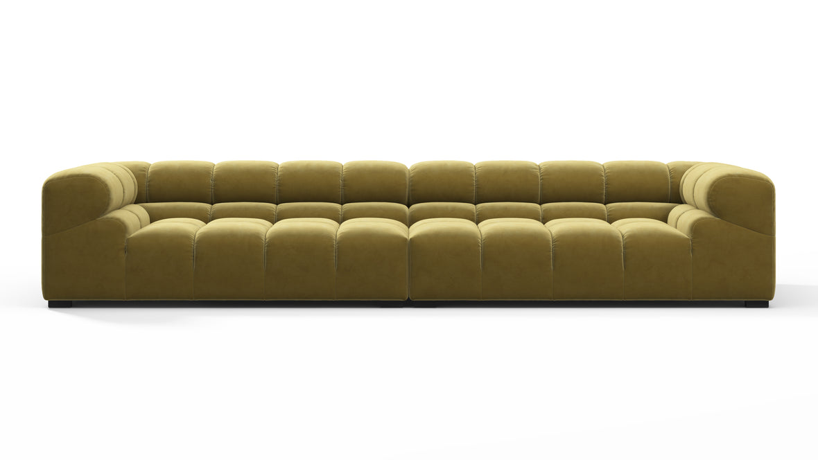 Tufted - Tufted Sectional, Extra Large Sofa, Olive Gold Velvet