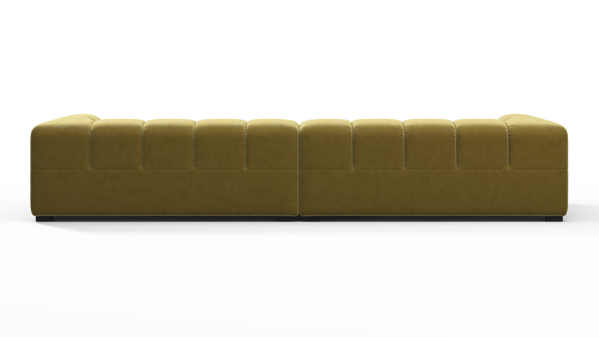 Tufted - Tufted Sectional, Extra Large Sofa, Olive Gold Velvet