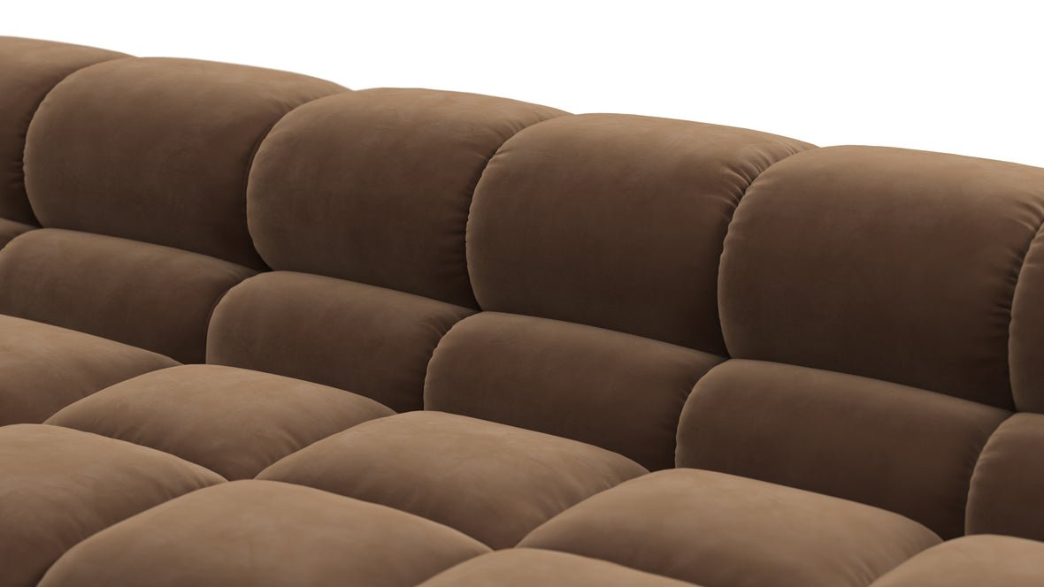 Tufted - Tufted Sectional, Large Right Corner, Mocha Velvet