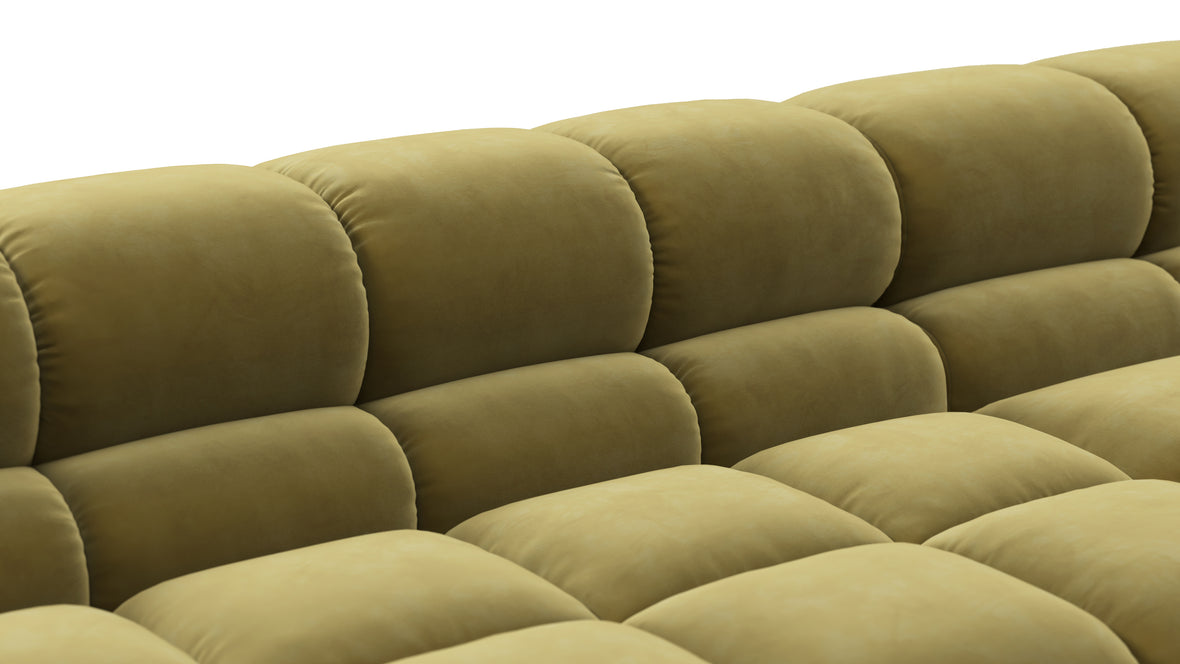 Tufted - Tufted Sectional, Large Left Corner, Olive Gold Velvet