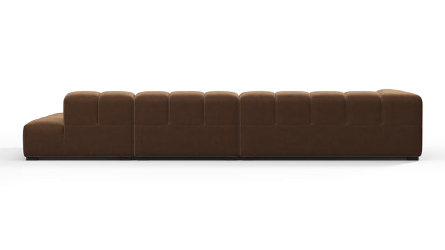 Tufted - Tufted Sectional, Large, Right Chaise, Mocha Velvet