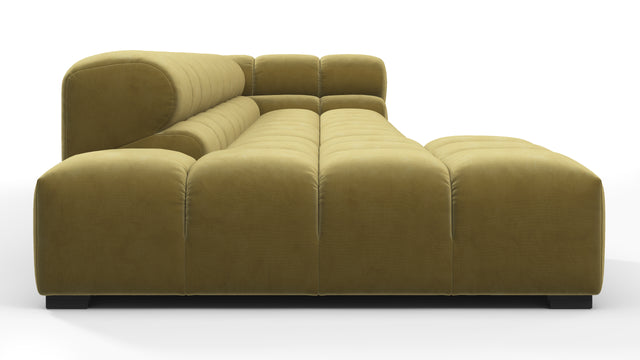 Tufted - Tufted Sectional, Large, Left Chaise, Olive Gold Velvet