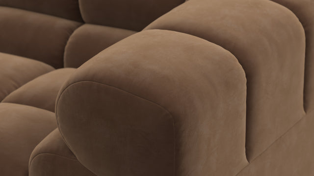 Tufted - Tufted Sectional, Left Corner, Mocha Velvet