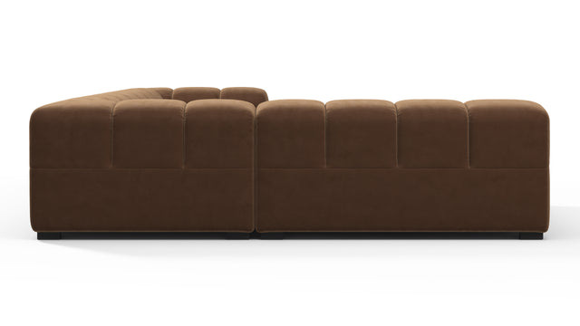 Tufted - Tufted Sectional, Left Corner, Mocha Velvet