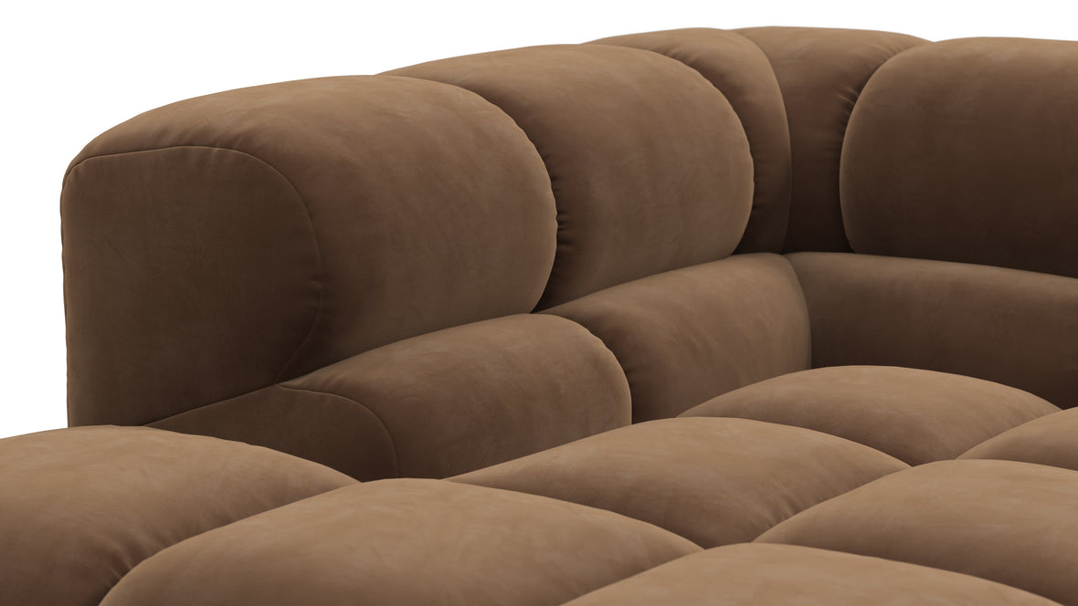 Tufted - Tufted Sectional, Small L, Right, Mocha Velvet