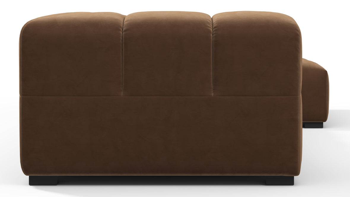 Tufted - Tufted Sectional, Small L, Right, Mocha Velvet