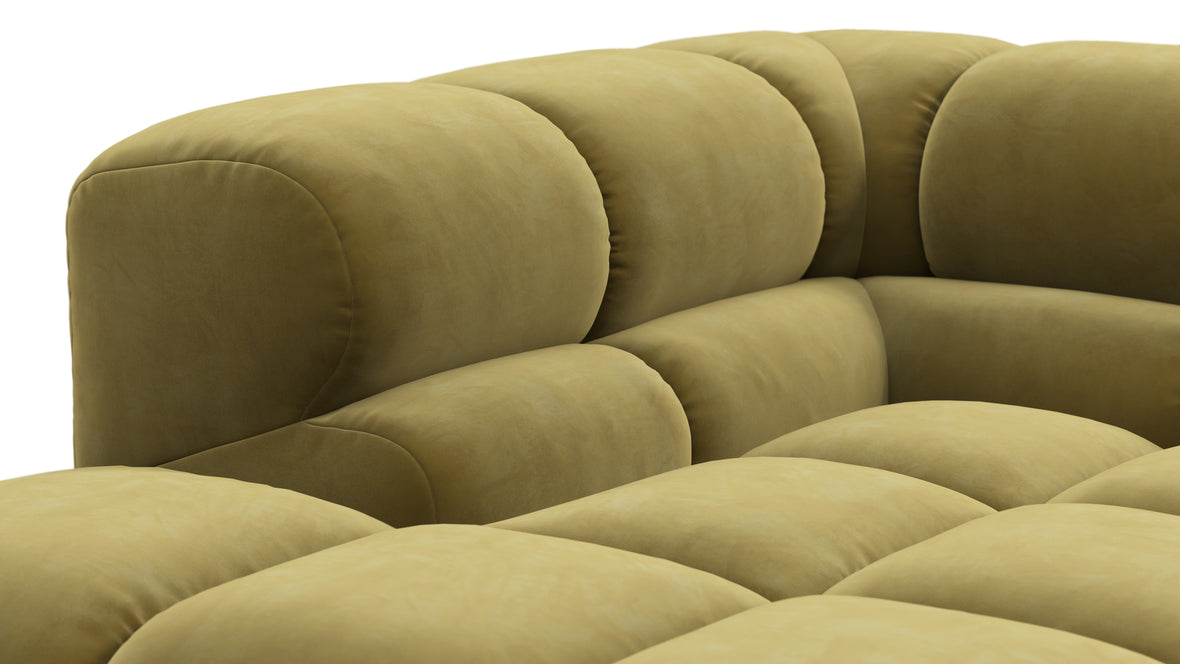 Tufted - Tufted Sectional, Small L, Left, Olive Gold Velvet