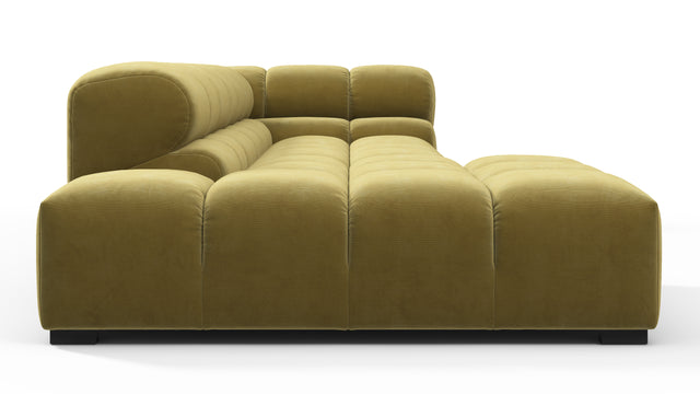 Tufted - Tufted Sectional, Small L, Left, Olive Gold Velvet