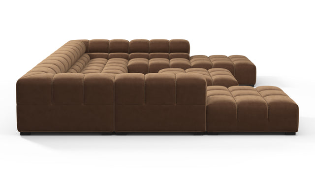 Tufted - Tufted Sectional, U Shape, Mocha Velvet