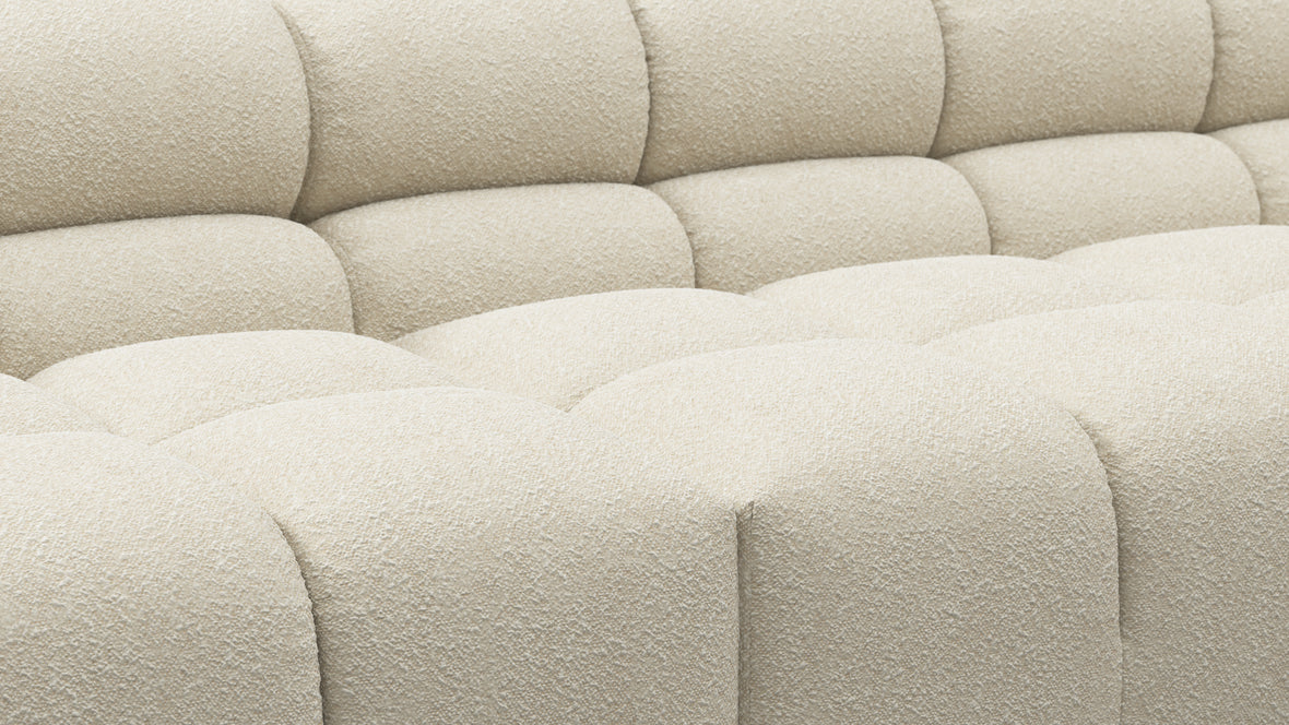 Tufted - Tufted Sectional, Extra Deep Sofa, Eggshell Boucle