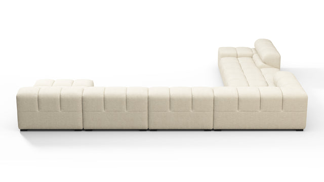 Tufted - Tufted Sectional, Extra Large Left Corner, Eggshell Boucle