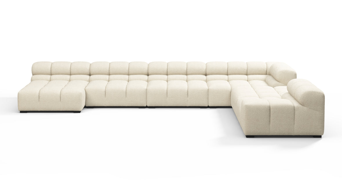 Tufted - Tufted Sectional, Extra Large Right Corner, Eggshell Boucle