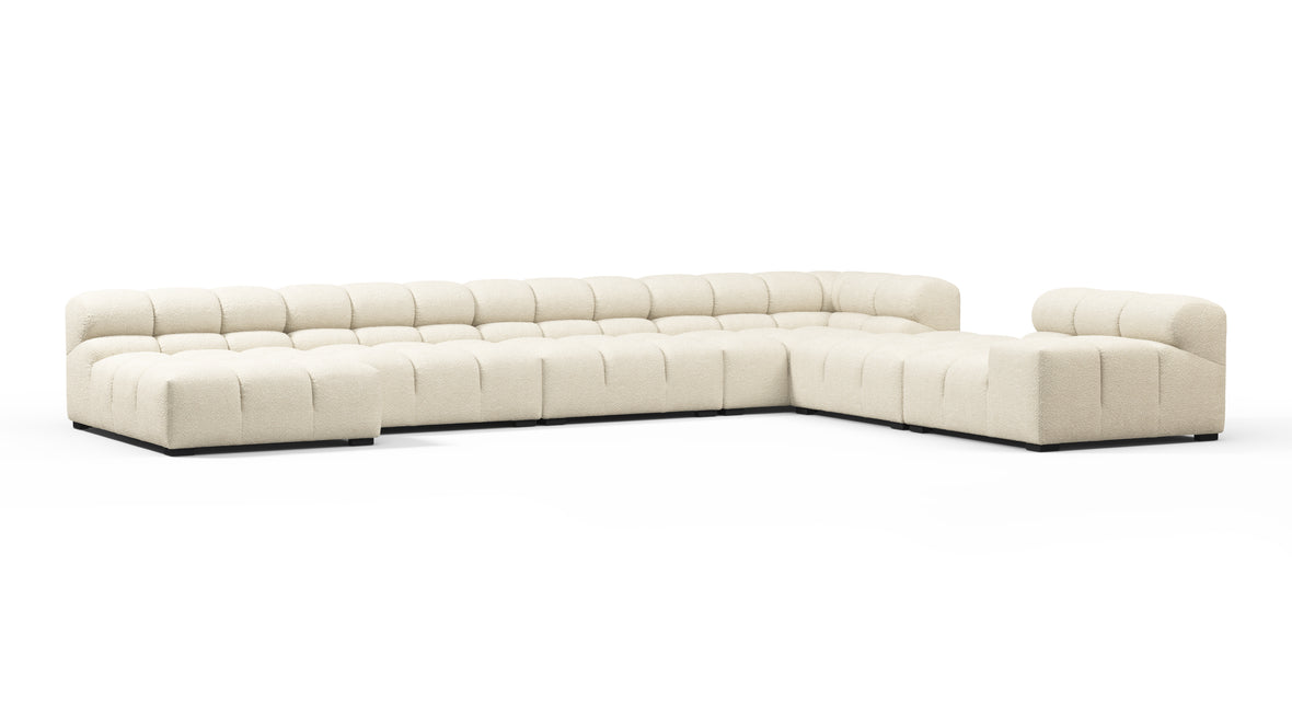 Tufted - Tufted Sectional, Extra Large Right Corner, Eggshell Boucle