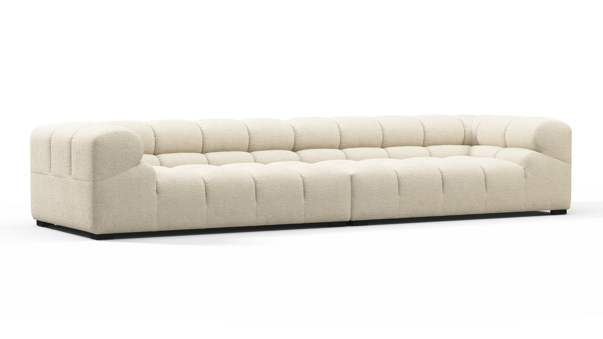 Tufted - Tufted Sectional, Extra Large Sofa, Eggshell Boucle