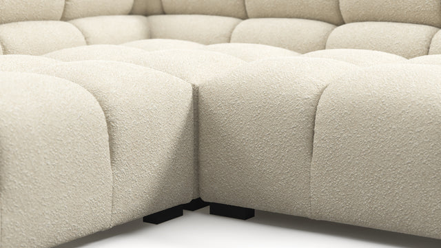 Tufted - Tufted Sectional, Large Left Corner, Eggshell Boucle