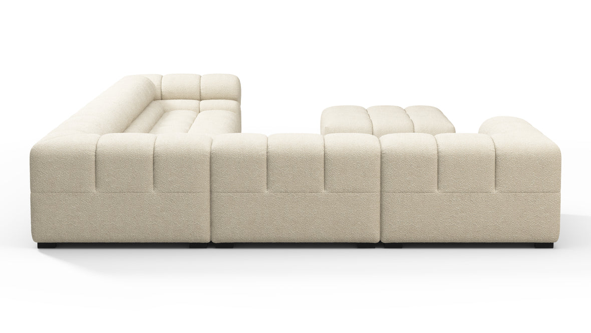 Tufted - Tufted Sectional, Large Left Corner, Eggshell Boucle