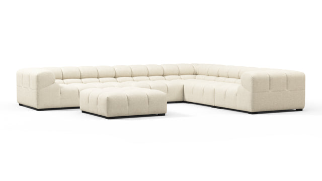 Tufted - Tufted Sectional, Large Right Corner, Eggshell Boucle