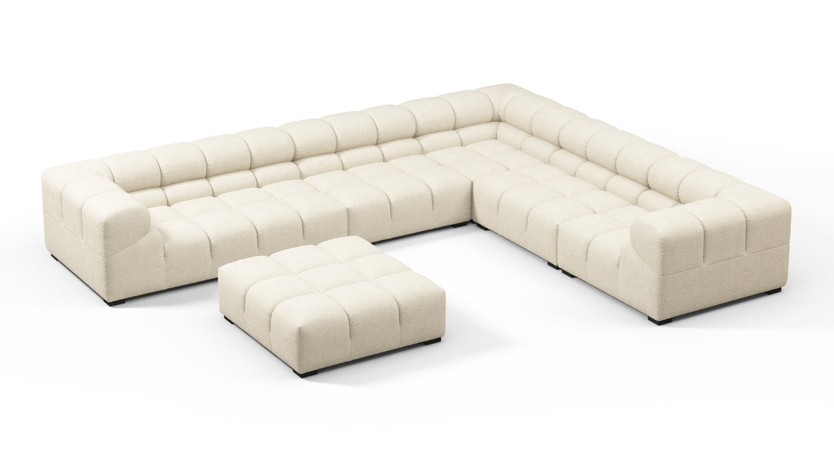 Tufted - Tufted Sectional, Large Right Corner, Eggshell Boucle