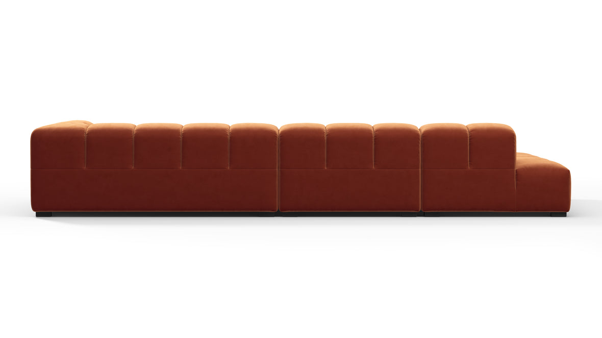 Tufted - Tufted Sectional, Large, Left Chaise, Spice Velvet